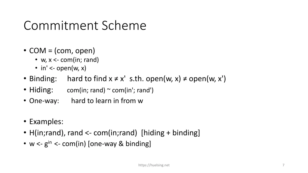 commitment scheme