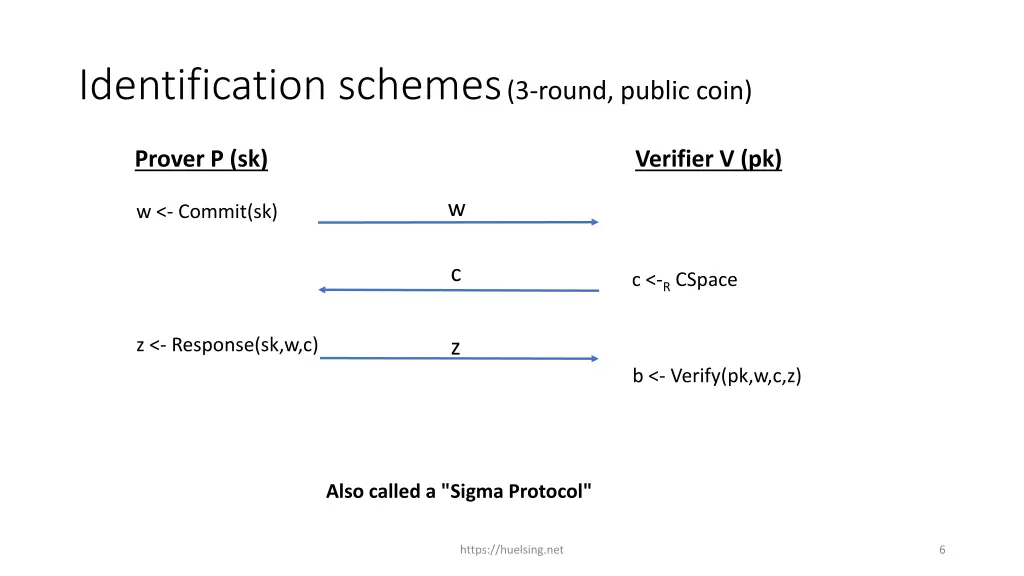 identification schemes 3 round public coin