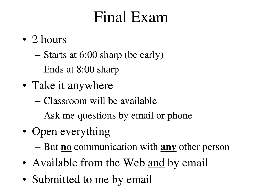 final exam