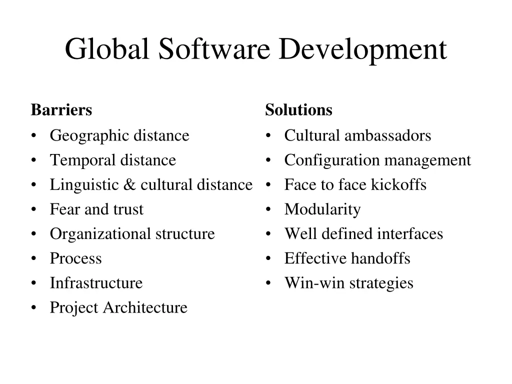 global software development