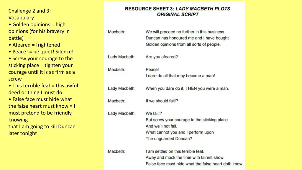 challenge 2 and 3 vocabulary golden opinions high