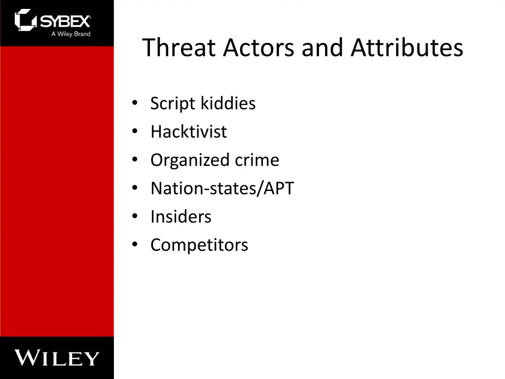 threat actors and attributes