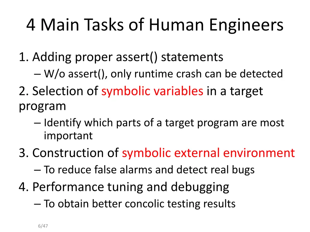 4 main tasks of human engineers