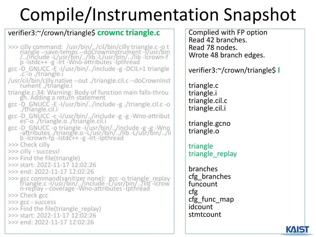 compile instrumentation snapshot verifier3 crown