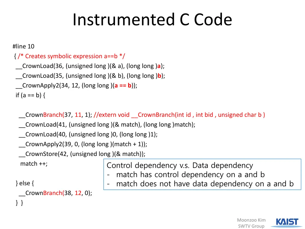 instrumented c code 1
