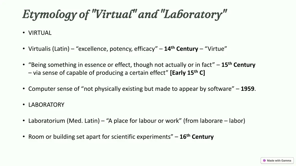 etymology of virtual and laboratory etymology