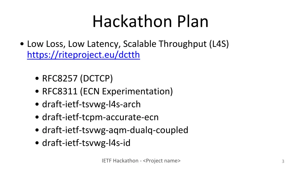 hackathon plan
