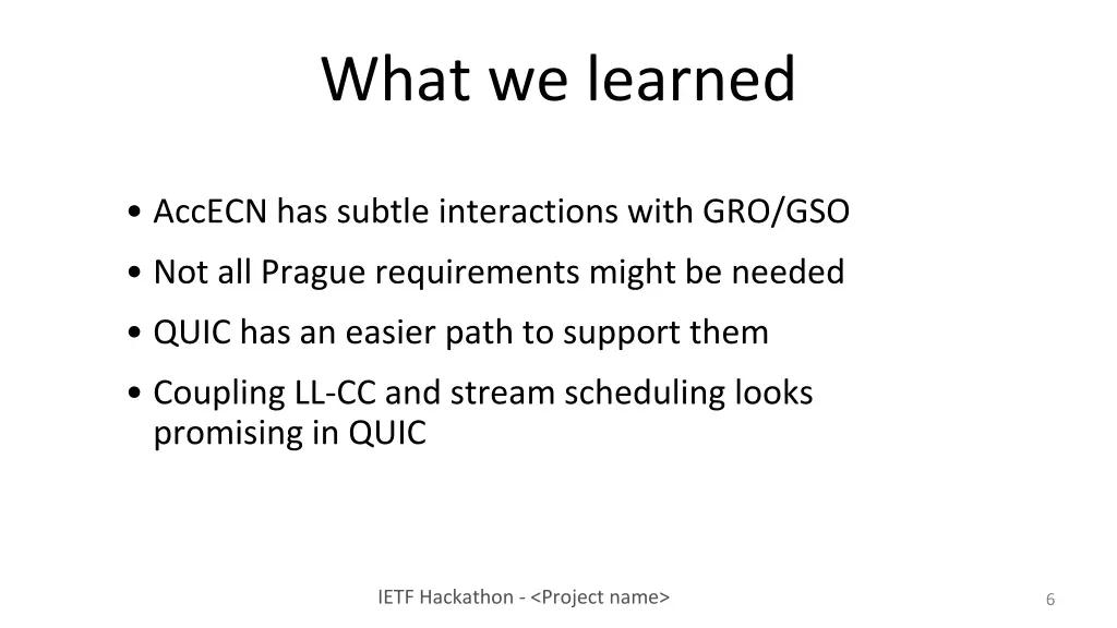 what we learned