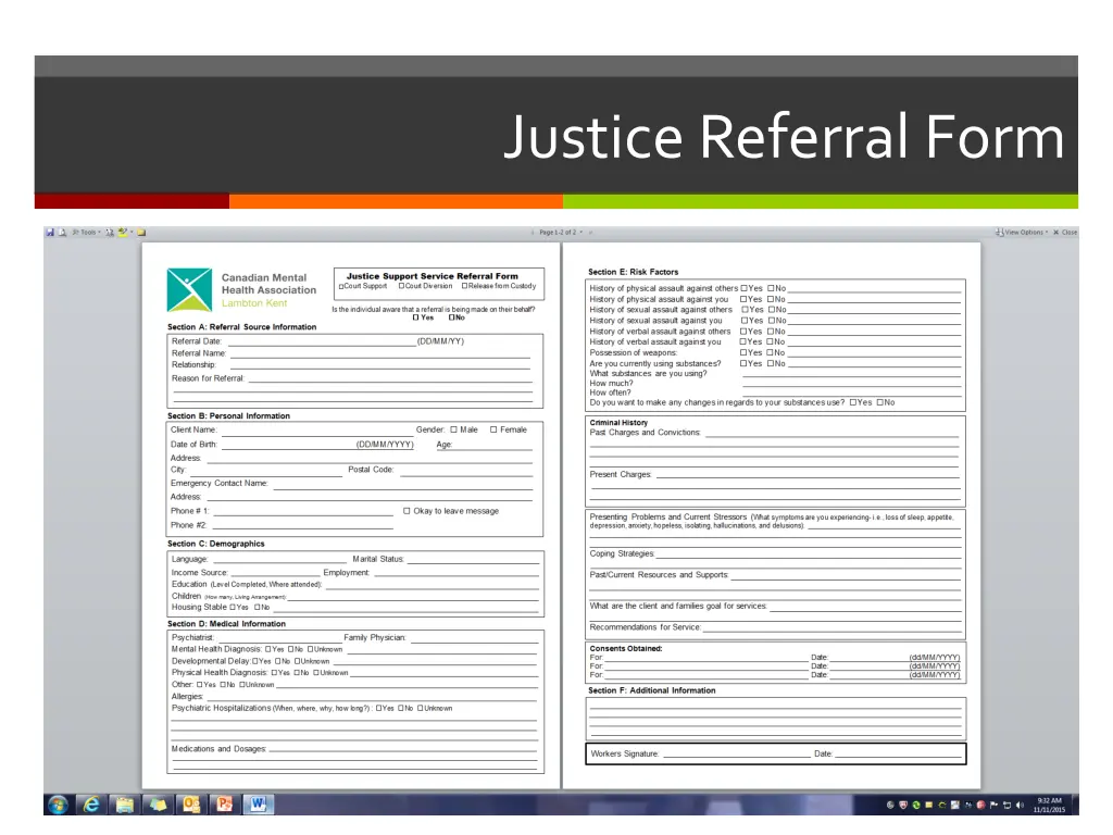 justice referral form