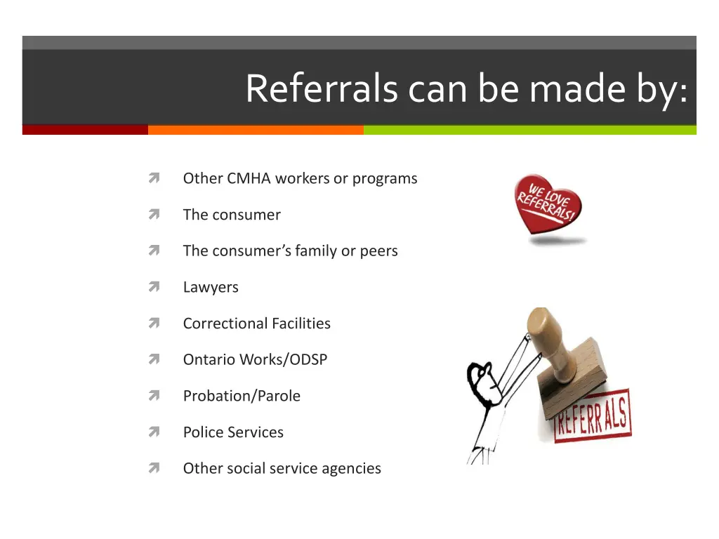 referrals can be made by