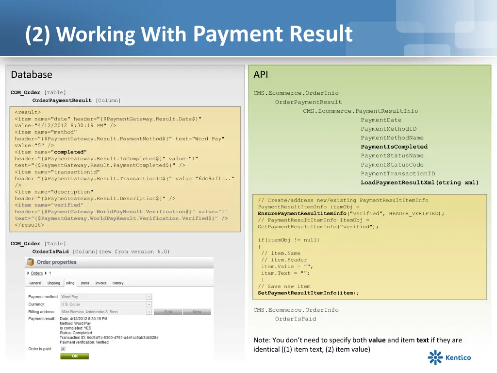 2 working with payment result