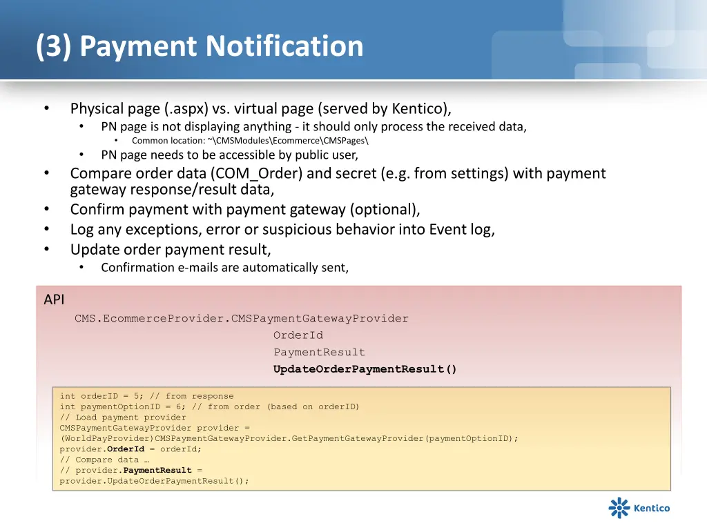 3 payment notification