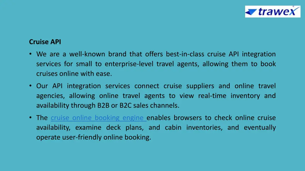 cruise api we are a well known brand that offers