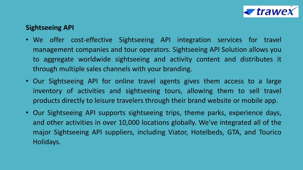 sightseeing api we offer cost effective