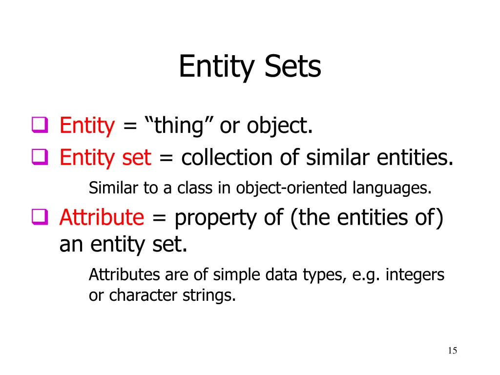 entity sets