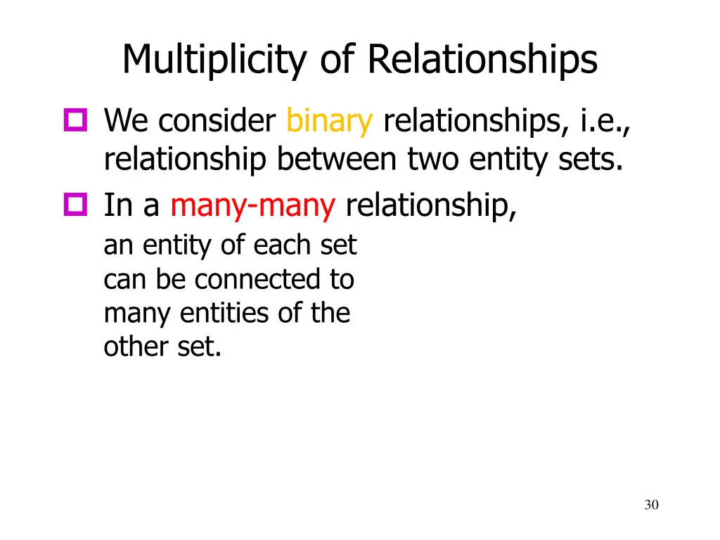 multiplicity of relationships 1