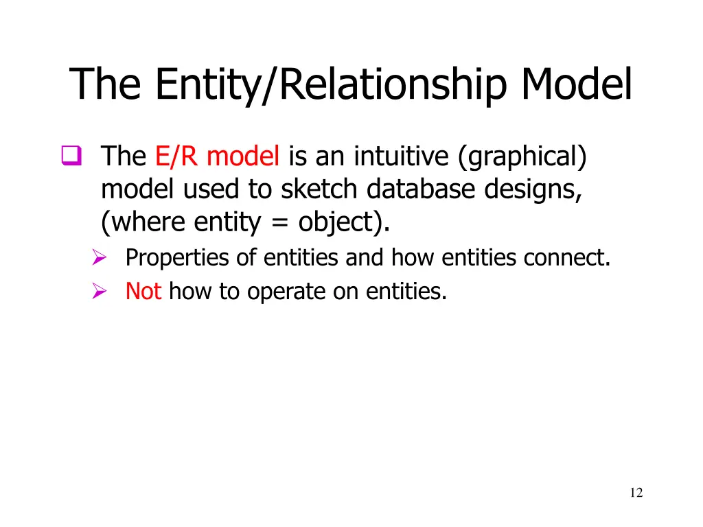 the entity relationship model