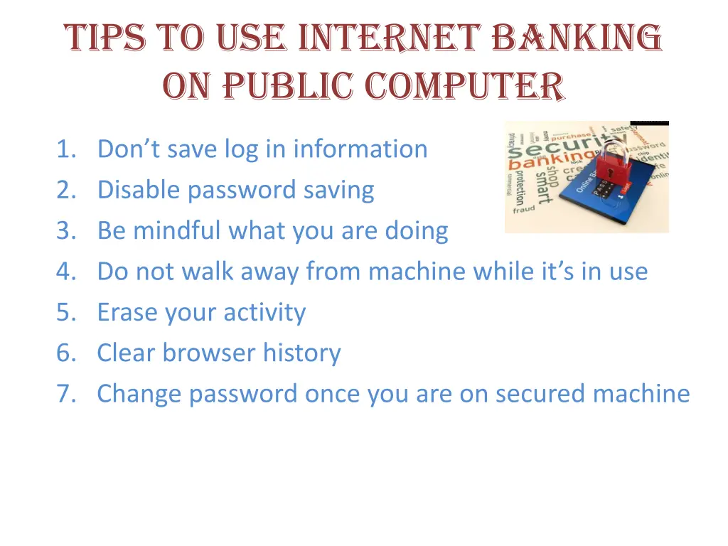 tips to use internet banking on public computer