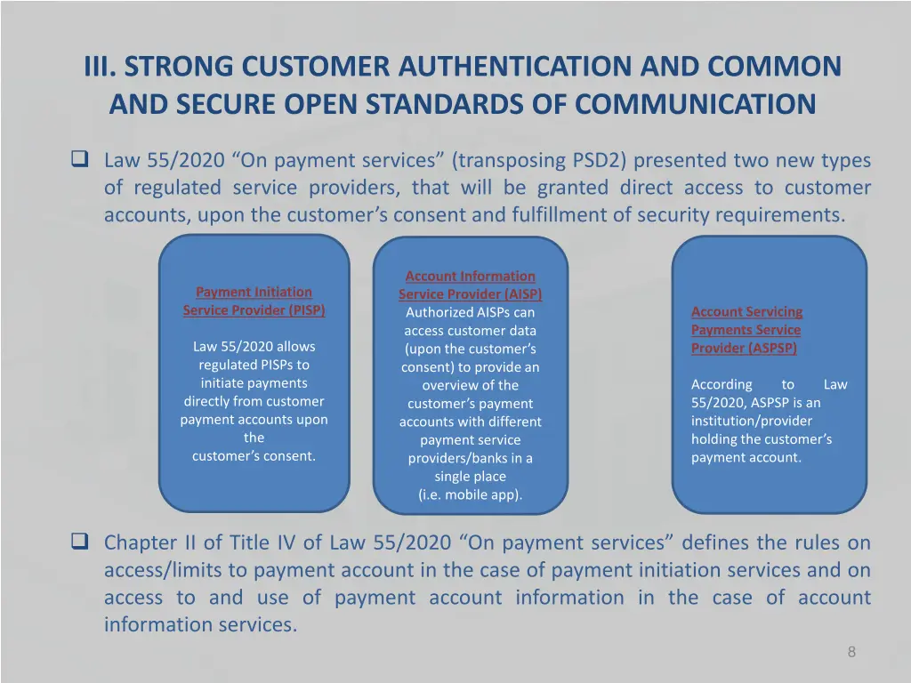 iii strong customer authentication and common