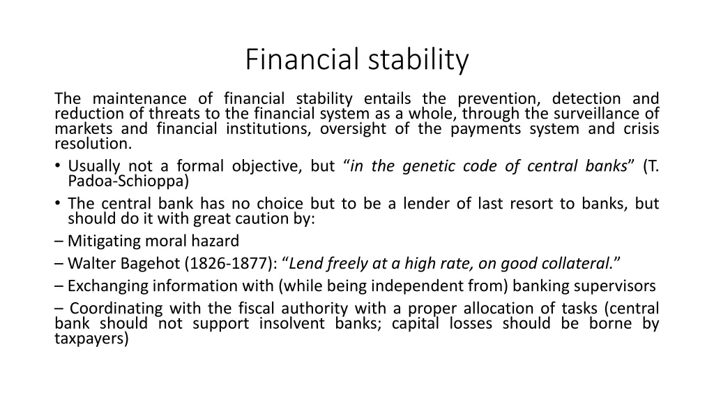 financial stability
