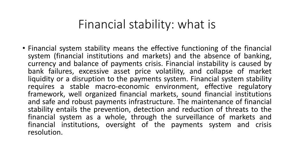 financial stability what is