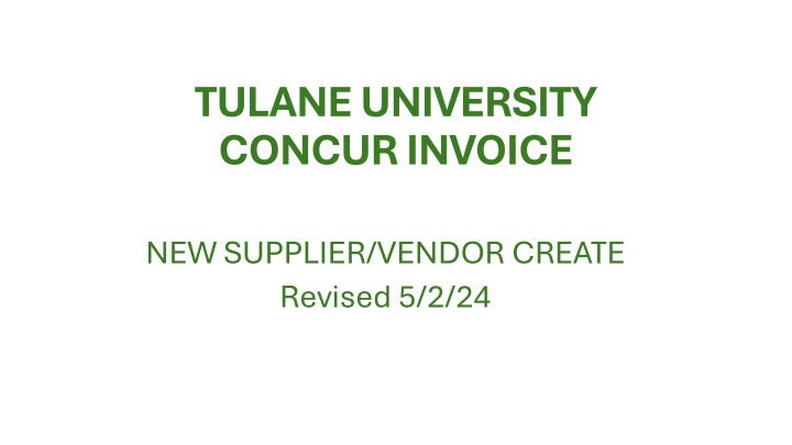 tulane university concur invoice