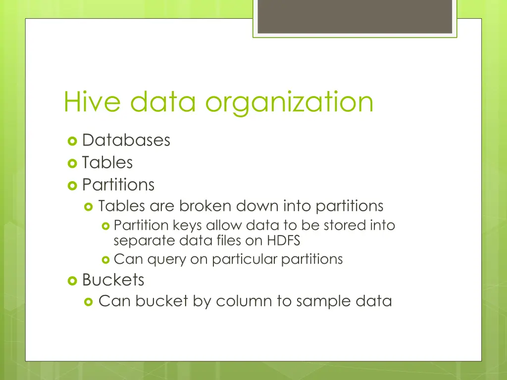 hive data organization