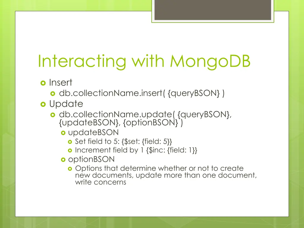 interacting with mongodb 1