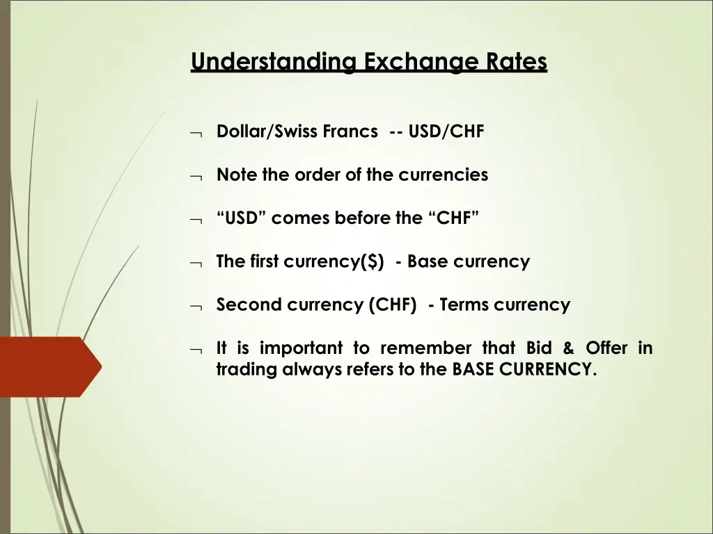 understanding exchange rates