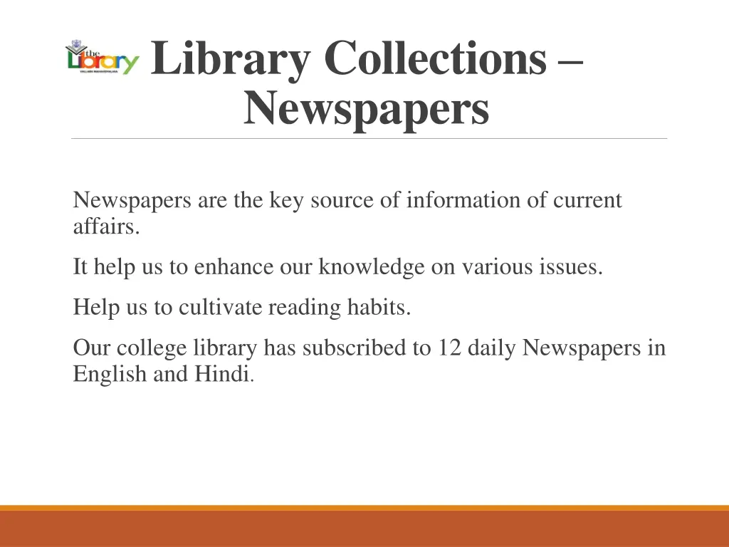 library collections newspapers