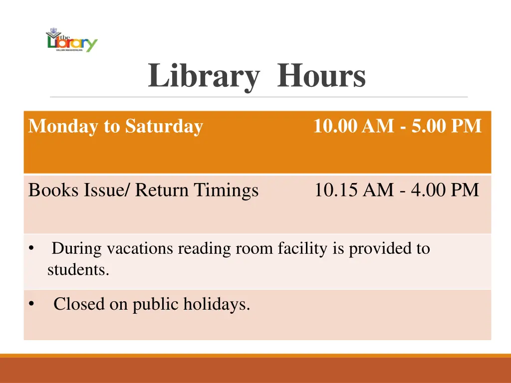 library hours