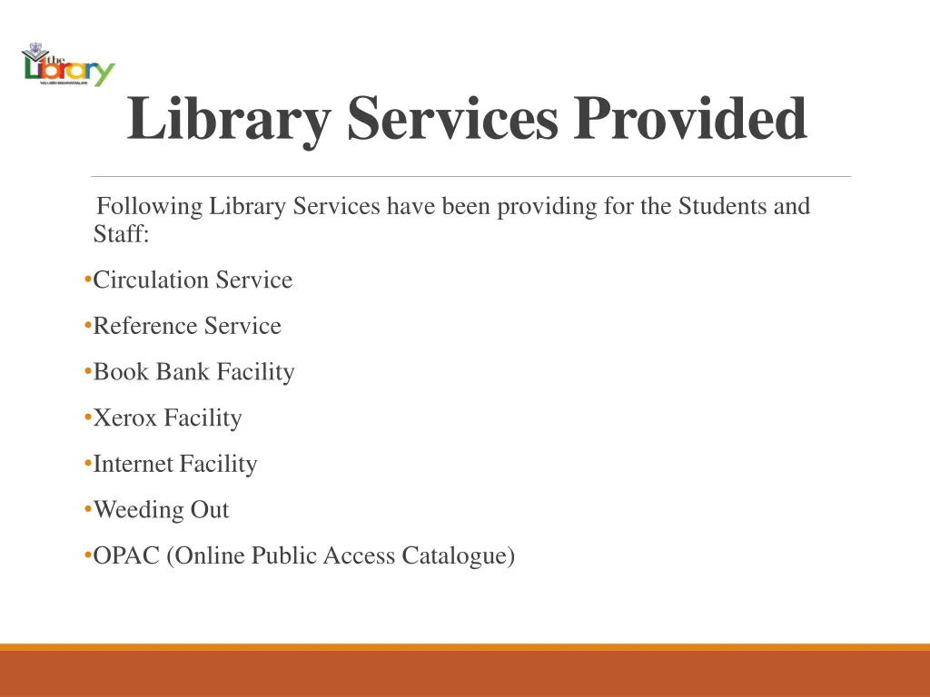 library services provided