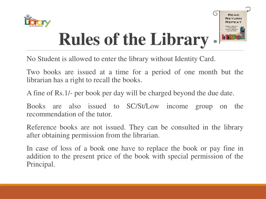 rules of the library