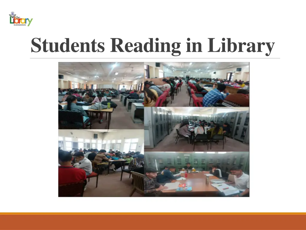 students reading in library