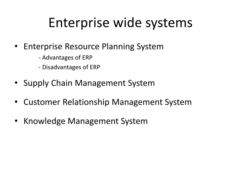 enterprise wide systems