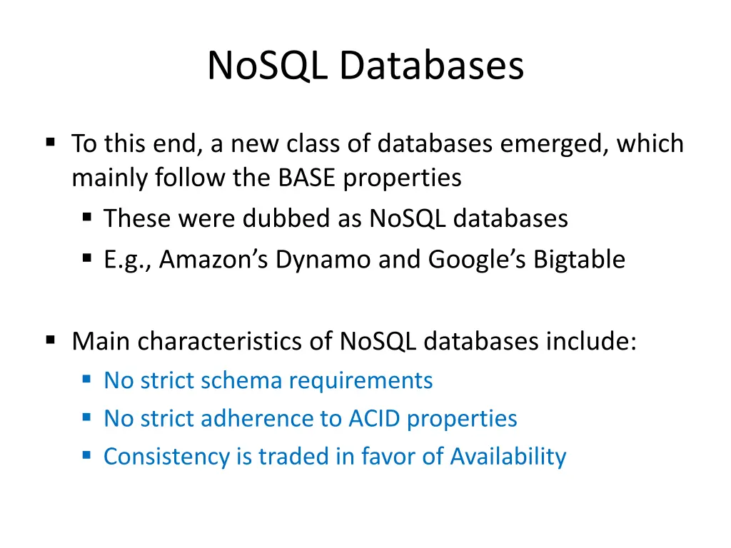 nosql databases