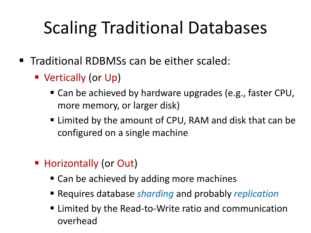 scaling traditional databases