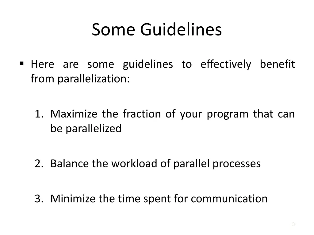 some guidelines