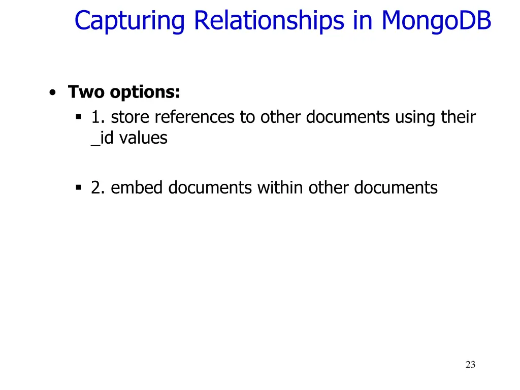 capturing relationships in mongodb