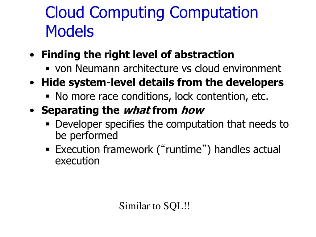 cloud computing computation models