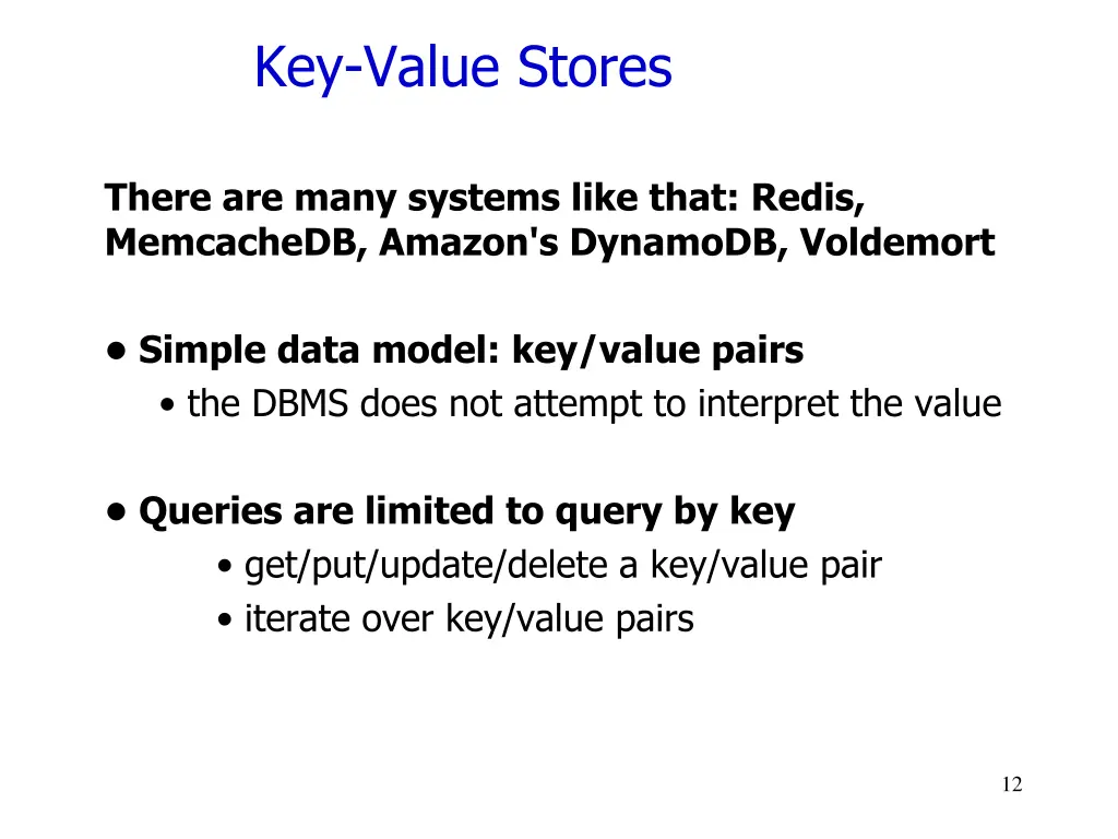 key value stores