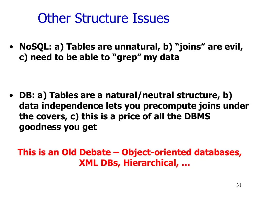 other structure issues