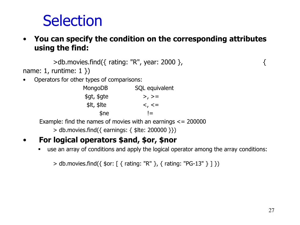 selection