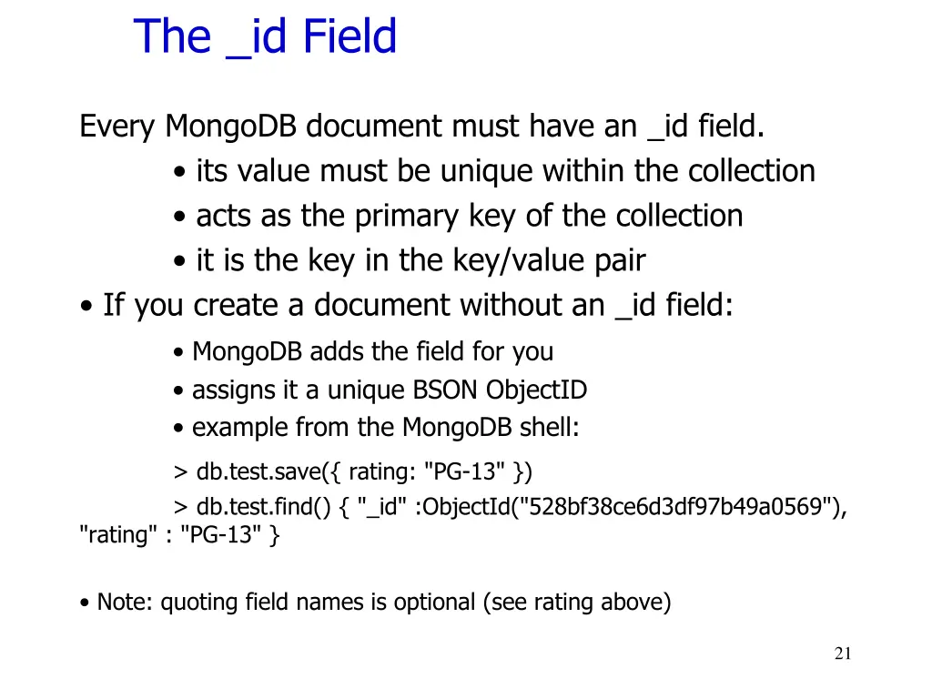 the id field
