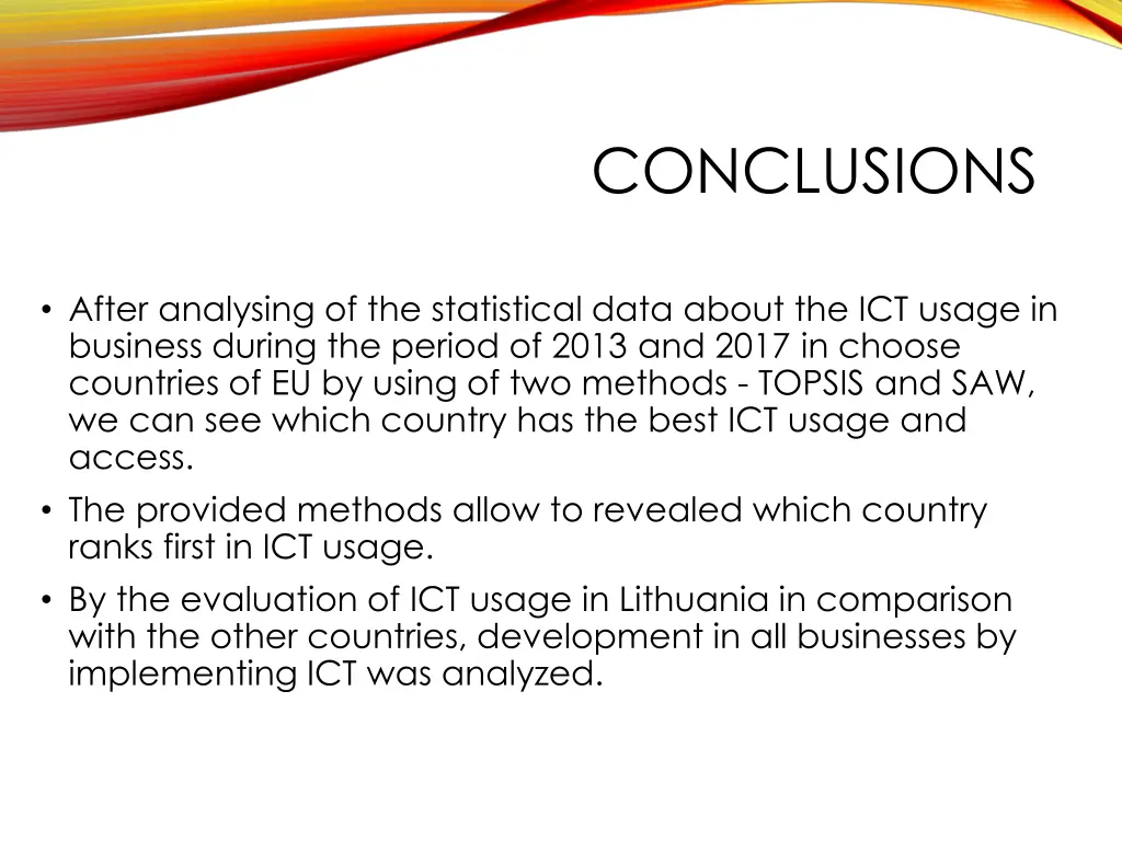 conclusions