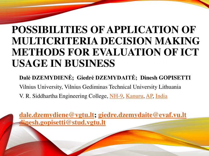 possibilities of application of multicriteria