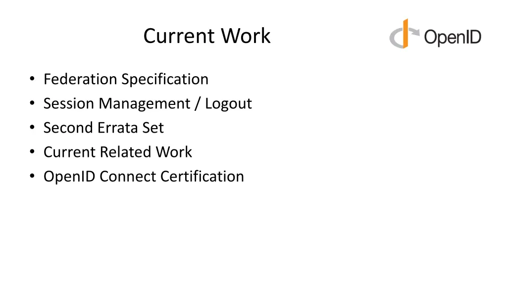 current work