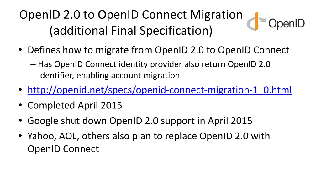 openid 2 0 to openid connect migration additional