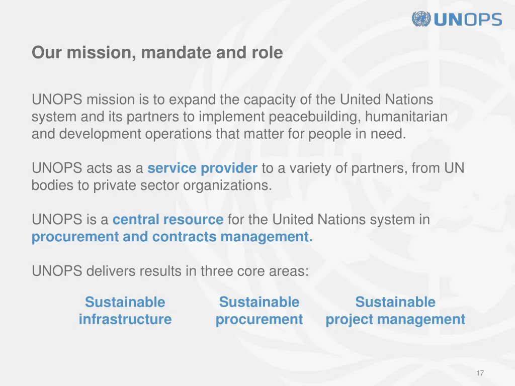 our mission mandate and role