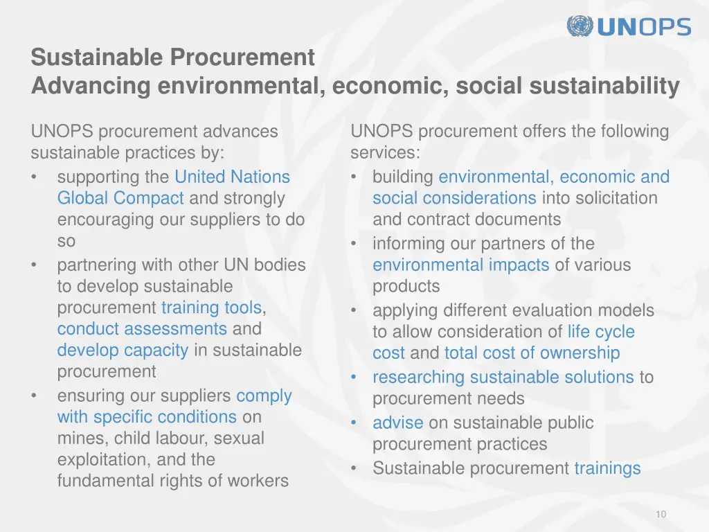 sustainable procurement advancing environmental